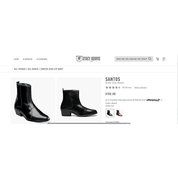 Stacy Adams Other - Stacy Adams Santos Side Zip Mens Boots-Size 11.5